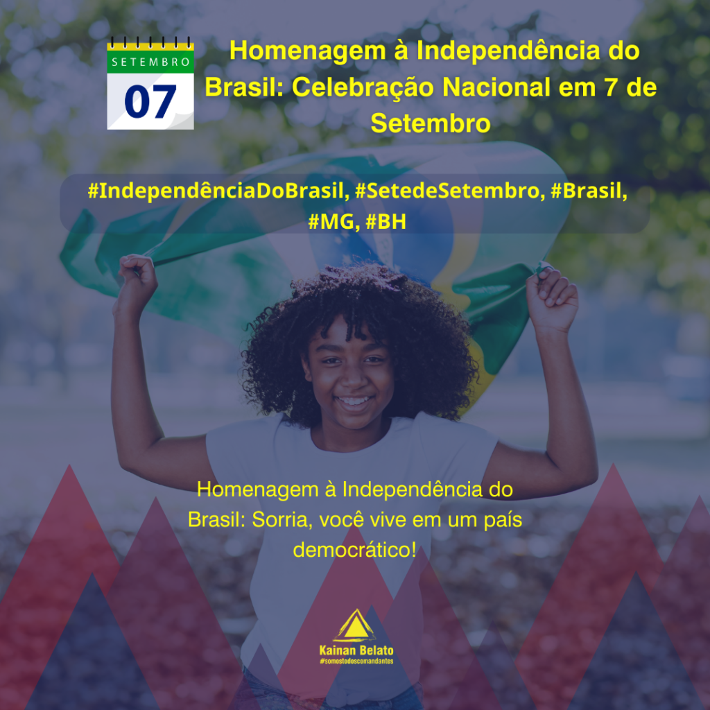 imagem em homenagem a independência do Brasil, dia 7 de setembro.